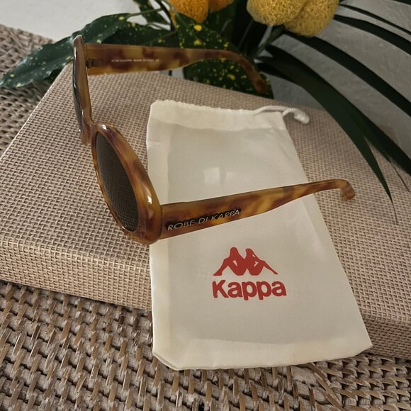 Italy Vintage ROBE DI KAPPA 90's Amber Tortoise Sunglasses Oval/Round - Picture 4 of 15